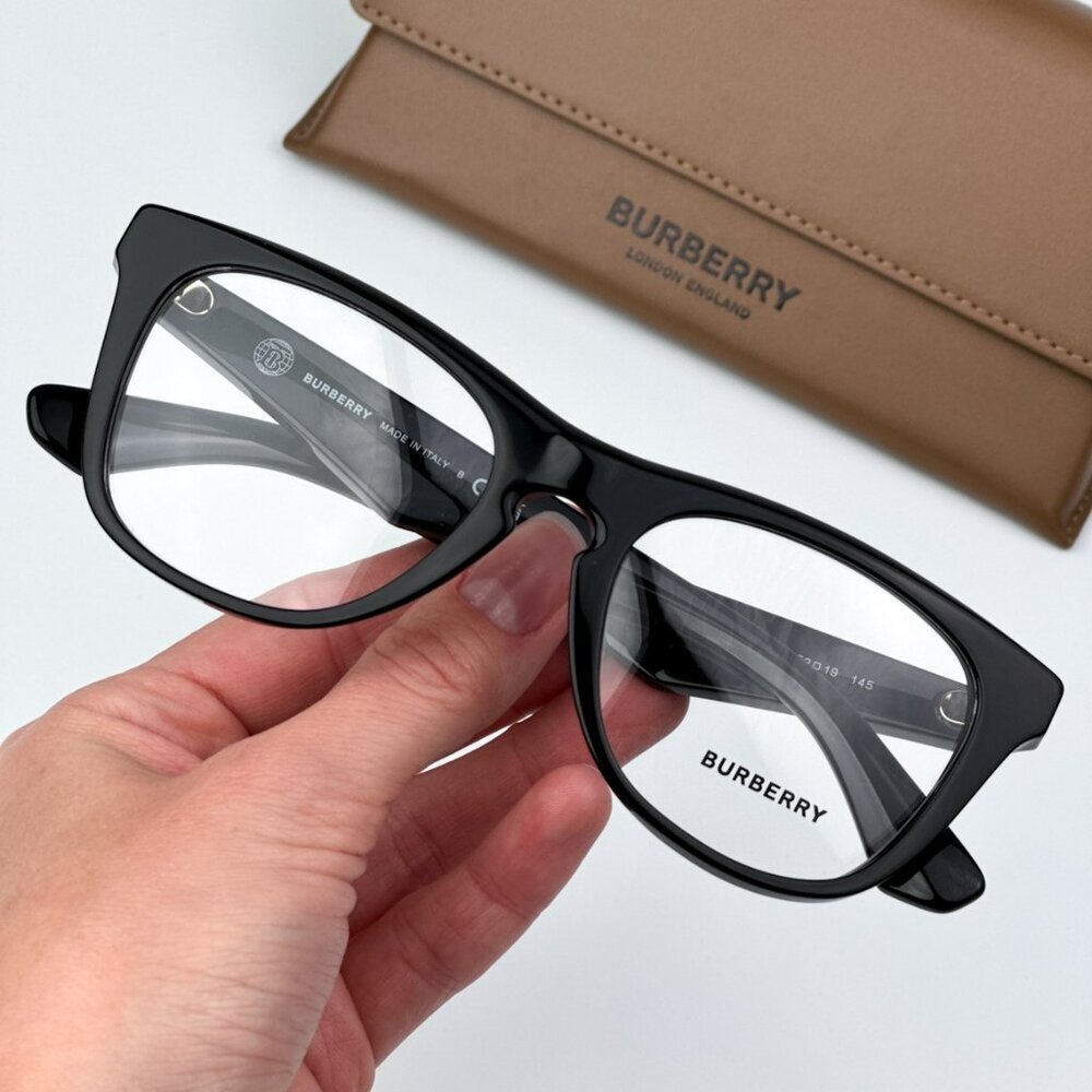 Burberry BE2409 3001 BRAND NEW Eyeglasses Black Square Unisex